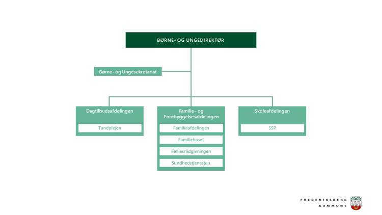 Organisationsdiagram for BUO (Børne- og Unge-området)